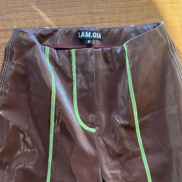 I.AM.GIA Callisto Patent Leather Pants with Contrast Stitching - Picture 3 of 5
